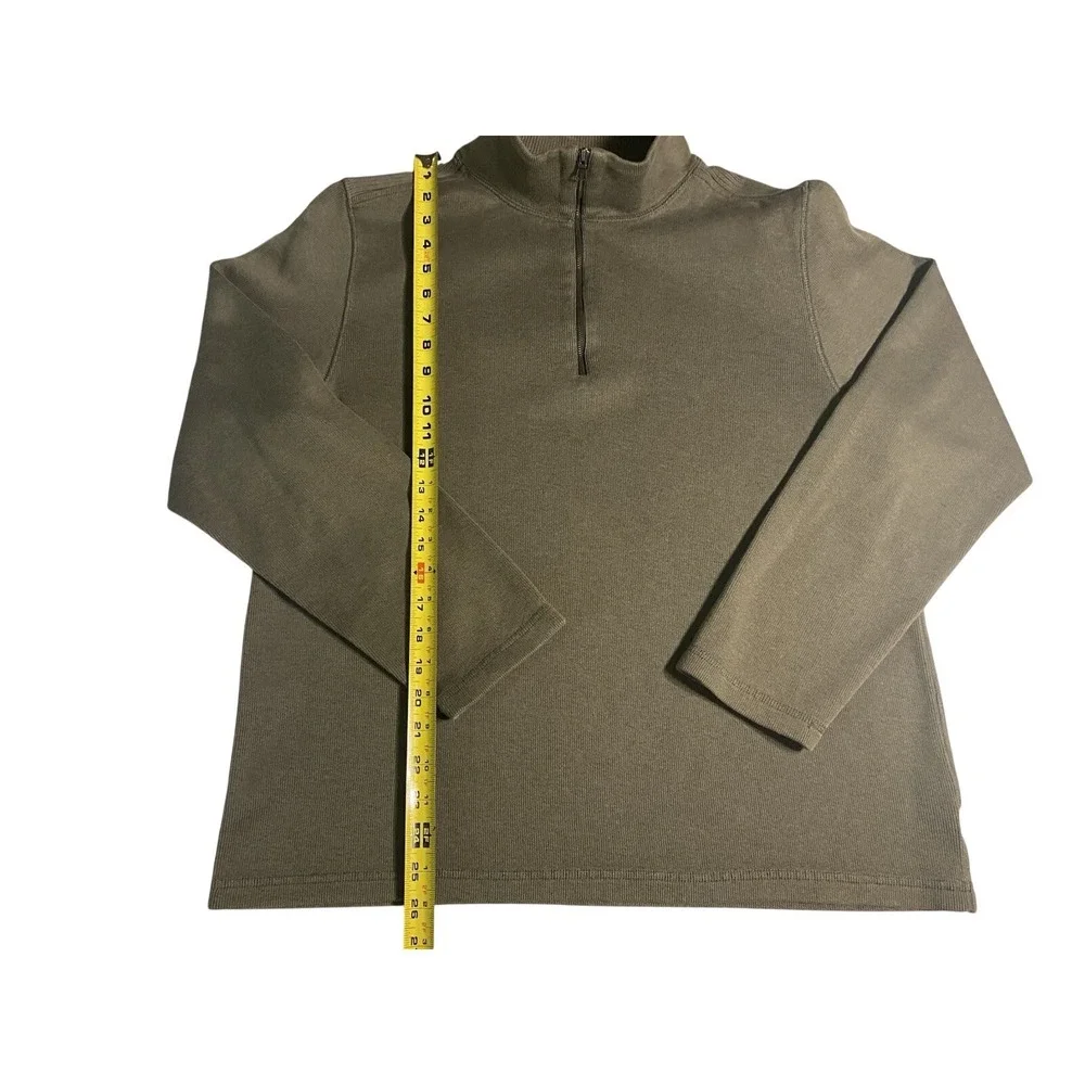 Banana Republic Quarter Zip Sweater Men's Large Olive Green‎ Pullover Mock Neck